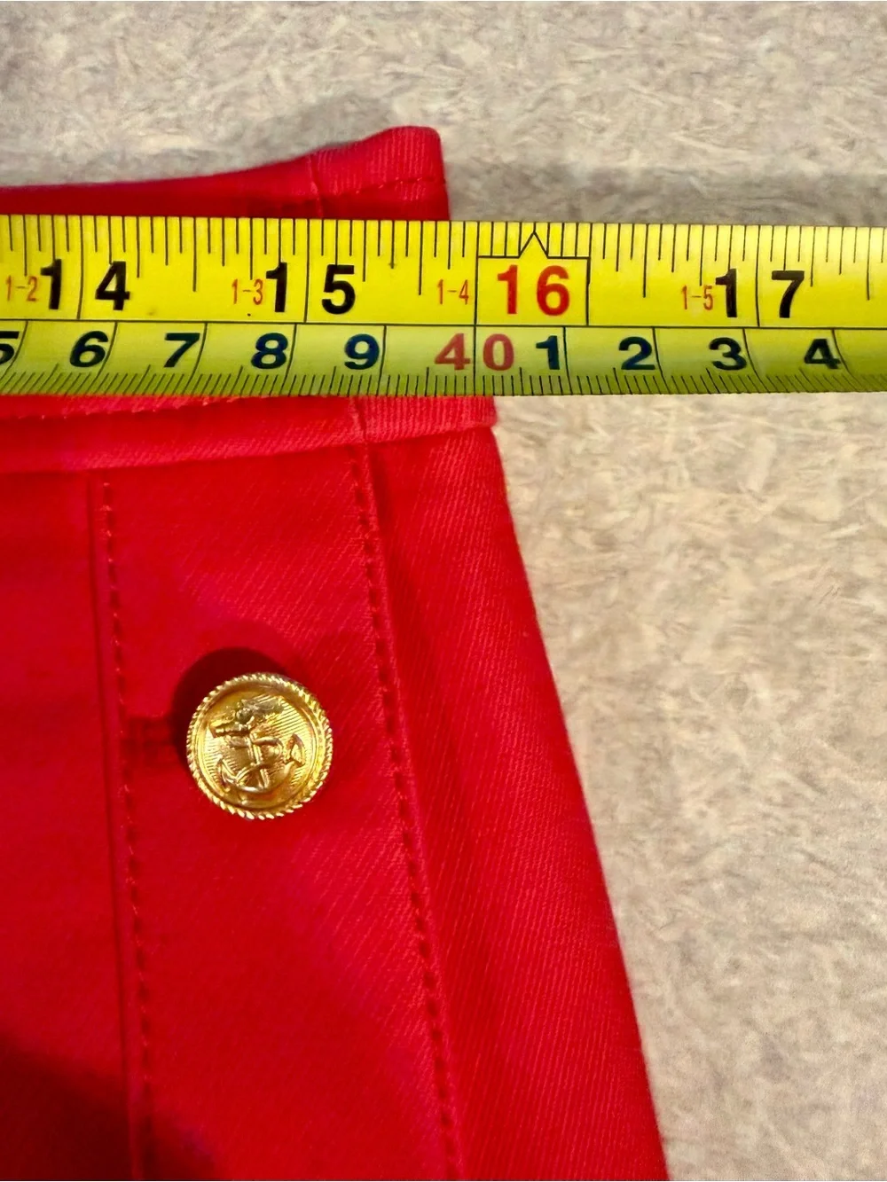 J.Crew Red Cotton Spandex Sailor Skirt Gold Buttons Preppy Nautical Size 4